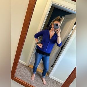 The limited royal blue/purple cardigan sweater